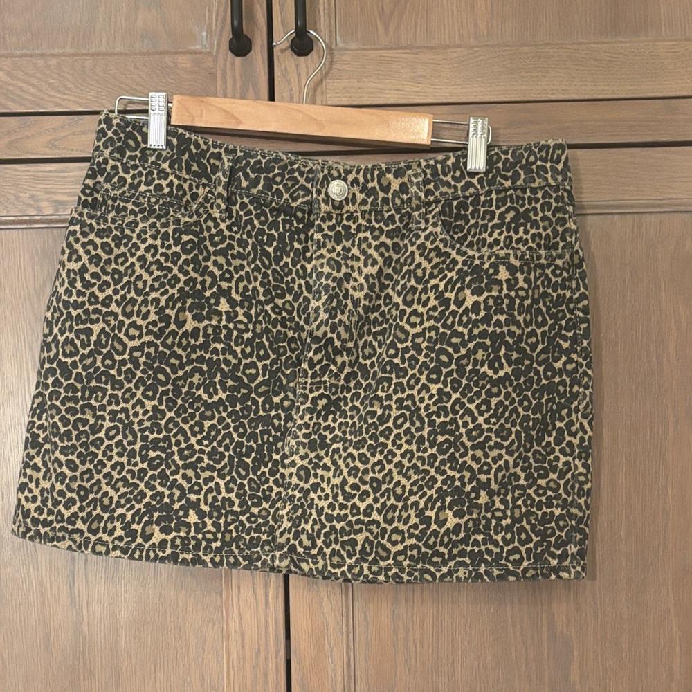 Mango Animal Print Mini Skirt